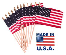 Load image into Gallery viewer, 12 x 18 inch. Handheld Stick Flags with SpearTop. Made in the USA- Pack of 24
