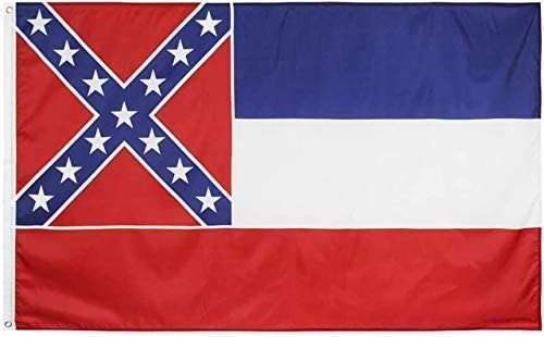 US Mississippi State Flags - 3x5' Flag from Sturdy 100D Polyester - Canvas Header Brass Grommets Double Stitched from Wind Side