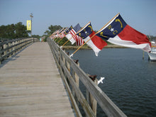 Load image into Gallery viewer, US North Carolina State Flag - 3x5&#39; Flag from Sturdy 100D Polyester - Canvas Header Brass Grommets Double Stitched from Wind Side
