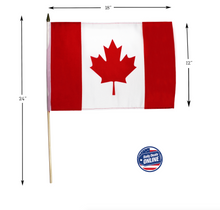 Load image into Gallery viewer, Canada Flag 12&quot; X 18&quot; inch Stick Flag (12 Pack)
