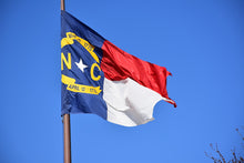 Load image into Gallery viewer, US North Carolina State Flag - 3x5&#39; Flag from Sturdy 100D Polyester - Canvas Header Brass Grommets Double Stitched from Wind Side
