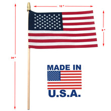 Load image into Gallery viewer, 8 x 12 inch. Handheld Stick Flags with SpearTop (Pack of 24)
